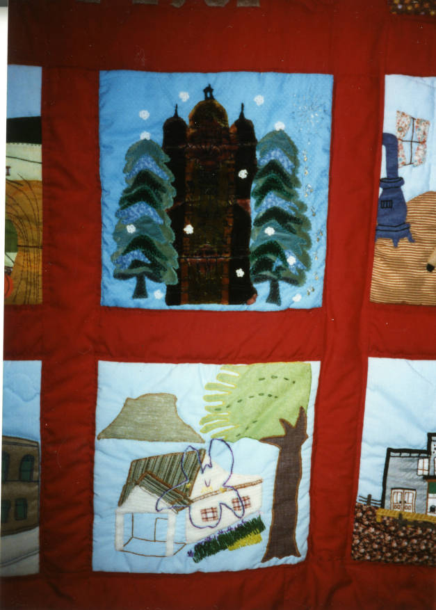 Castle Rock Centennial Quilt panels - Photograph Collection - DCL Archives  & Local History